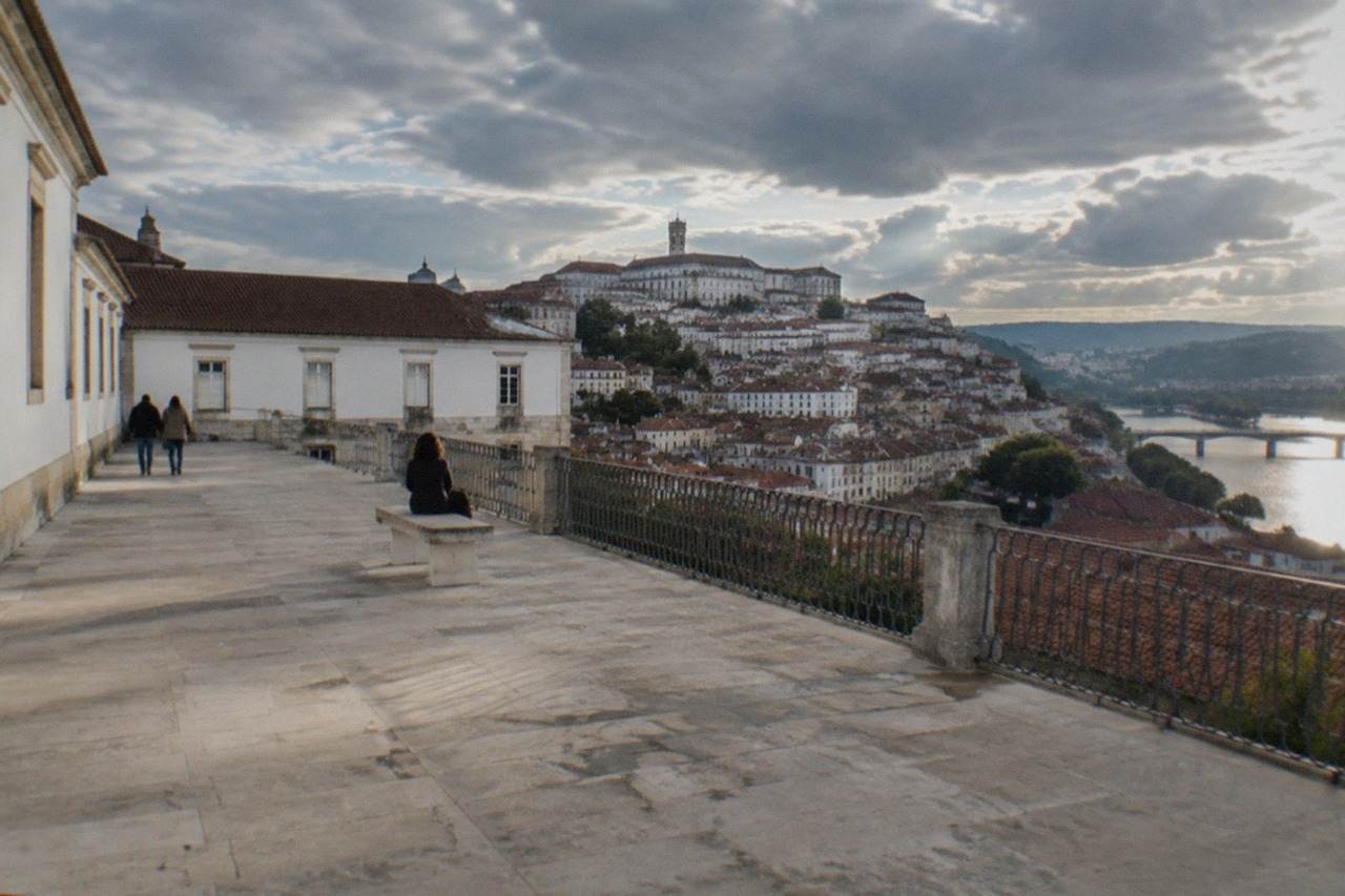 View over Coimbra's old town and the University of Coimbra buildings rising above the River Mondego