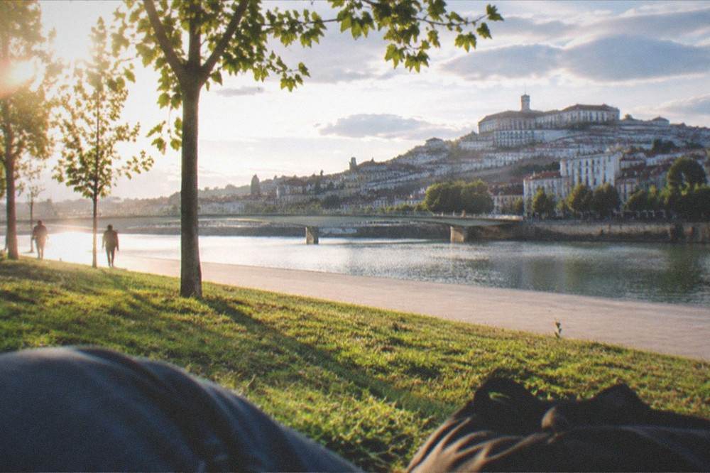 Morning light over the River Mondego seen from the university hill in Coimbra
